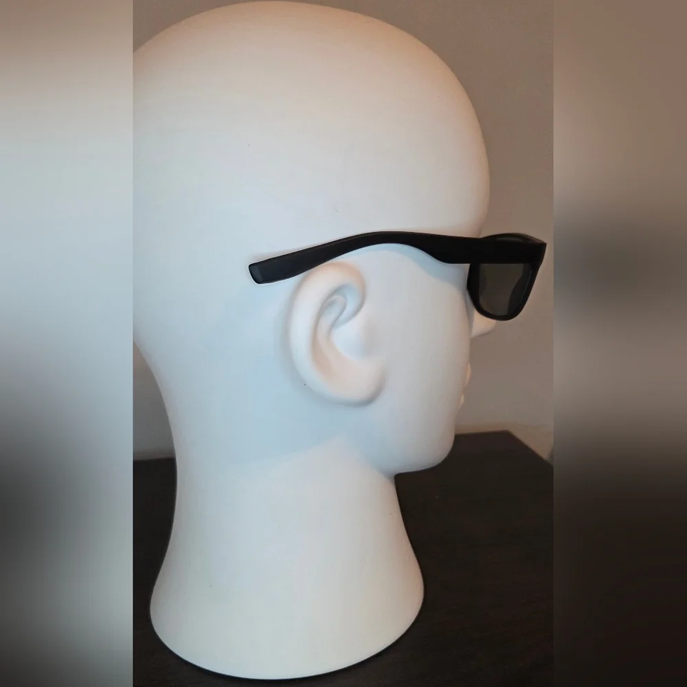🕯 Men's Matte Black Square Sunglasses UV400 Protective Lenses w/ Hard Case NWT
